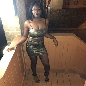 Sparkle Crop Top And Mini Skirt